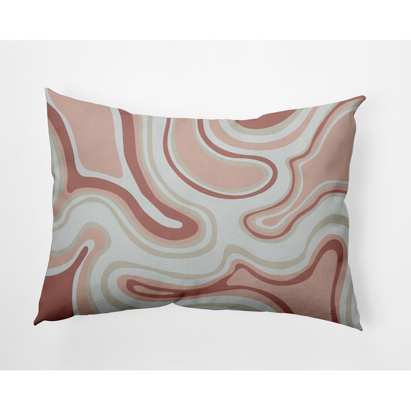 Abstract Reversible Throw Pillow, 14" H x 20" W, Rectangular
