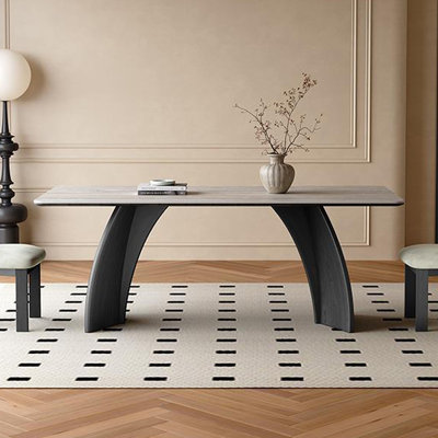 Ingelise Solid Wood Base Dining Table