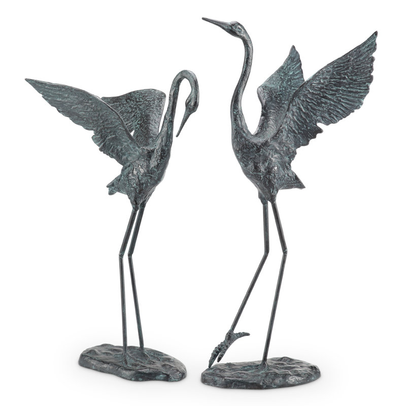 Sculpture de jardin paire de grues