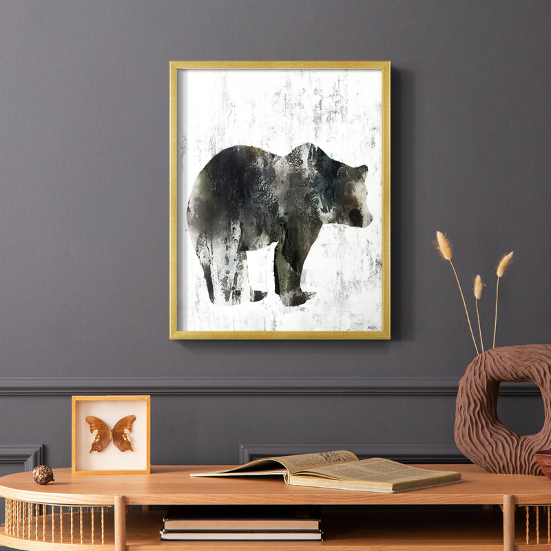 Bear Totem Framed Print - Solid Wood, 10" H x 8" W