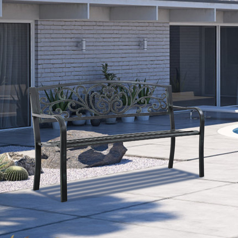 Banc de jardin en acier inoxydable Nuvia, Vert