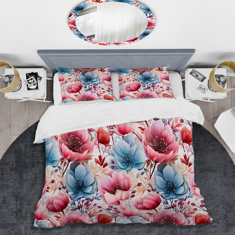 Literie Milous, Housse de couette pour grand lit et 2 taies décor