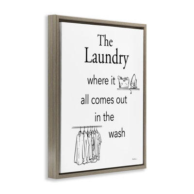 All Comes Out Laundry Framed Floater Canvas Wall Art by Carol Robinson