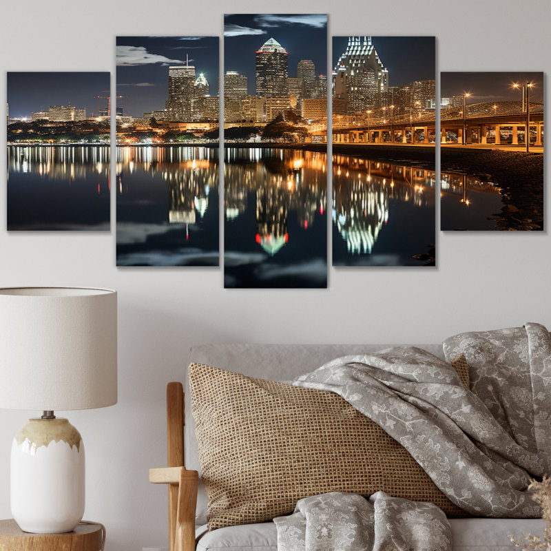 «San Diego Beautiful Beach View Cityscape», reproduction d'art nautique et plage - 5 panneaux