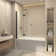 35'' - W x 55'' H Pivot Door Frameless Tempered Glass Tub Door with Easy Clean Coating