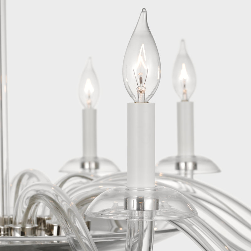 Brigitte 12 - Light Chandelier, Polished Nickel