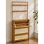 Armoire de rangement pour chaussures moderne, tiroirs en rotin de bambou avec crochets pour le vestibule