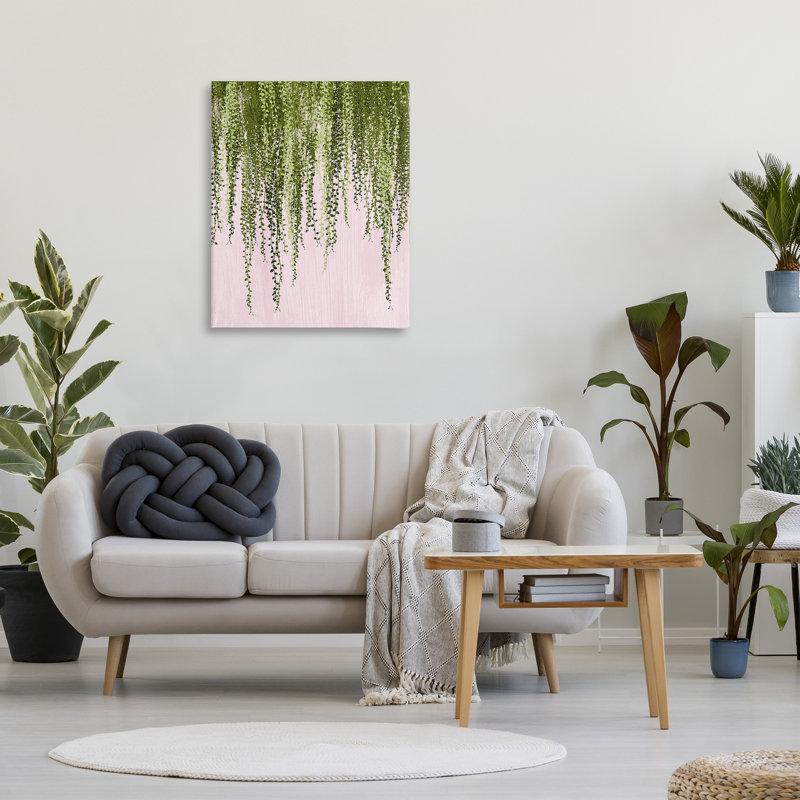«Hanging Ivy On Pink Wrarap Canvas» par Grace Popp sur toile, H 40 po x l 30 po
