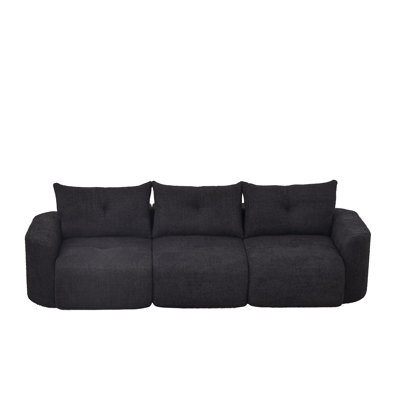 Chenille Sofa for Living Room, 109 Inch Large Modern 3-Seater Sofa with Thickened Armrests, Upholstered Backrest, Deep Seating Design, Plush, Cozy for Living Room, Bedroom, Apartment, Office
