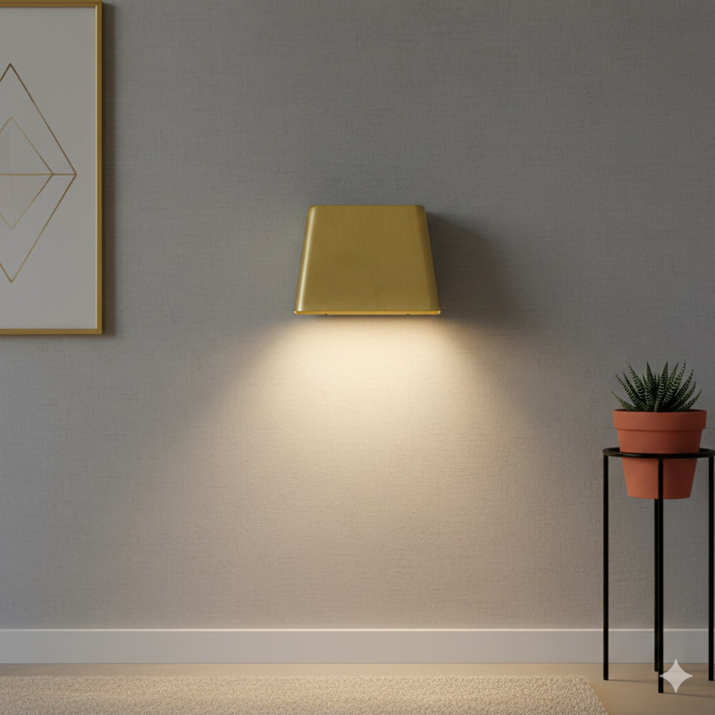 A 5.5-Inch Wall Sconce Featuring A Brushed Brass Finish And Integrated LED Illumination., Brushed Brass