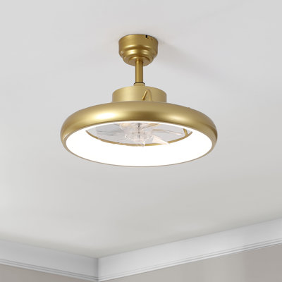 Harte 20" Modern Contemporary 6-Speed Metal Mobile-App/Remote-Controlled Dimmable Smart Integrated LED Ceiling Fan