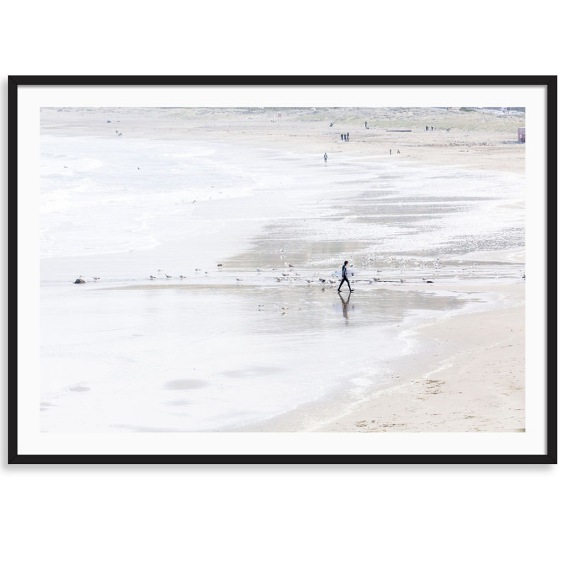 Surfs Out Print by Carly Tabak, Black Wood, 25" W x 18" H