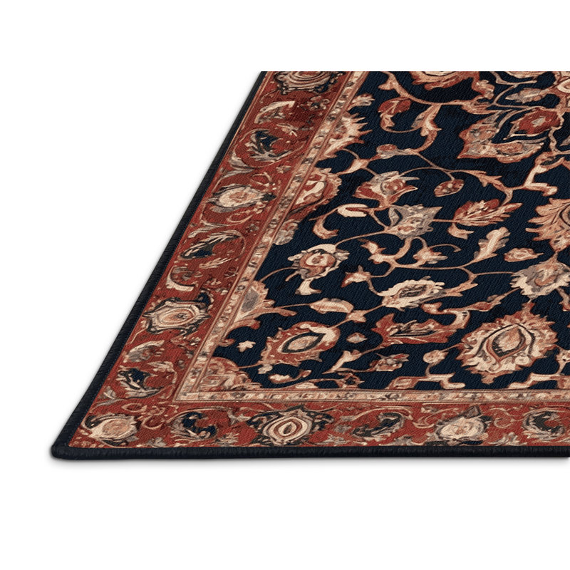Machine Washable Persian Brown Area Ru, Rectangle 7' x 9'