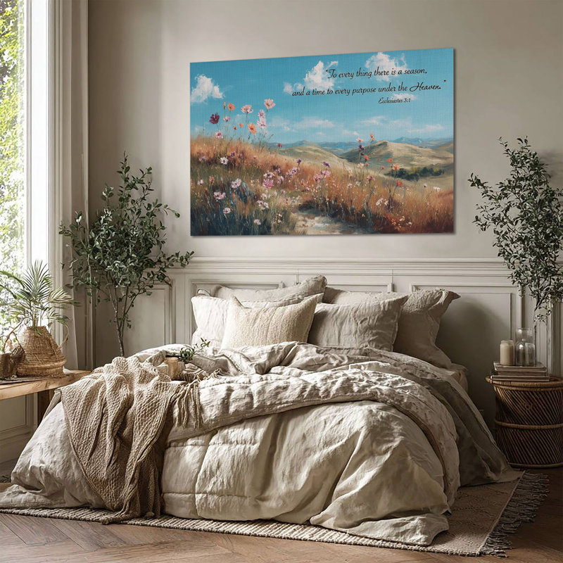 Art mural en toile grand format Bloom in Time - Décoration de salon, de chambre à coucher ou de bureau, L 60 po x H 40 po