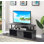 Meuble télé avec 3 armoires de rangement et tablette pour téléviseur de 55 po ou moins Edwin