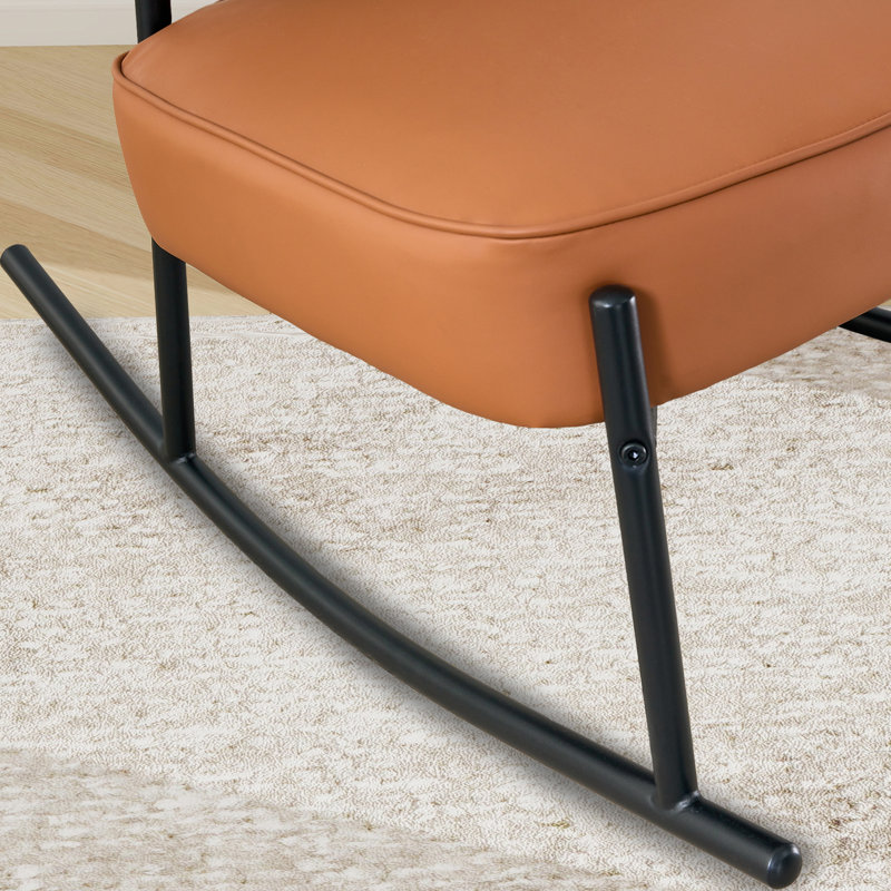 Petite chaise berçante rembourrée, Brun