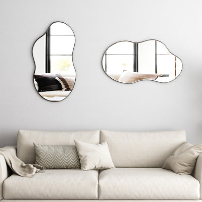 Ashane Asymmetrical Wall Mirror Metal Frame