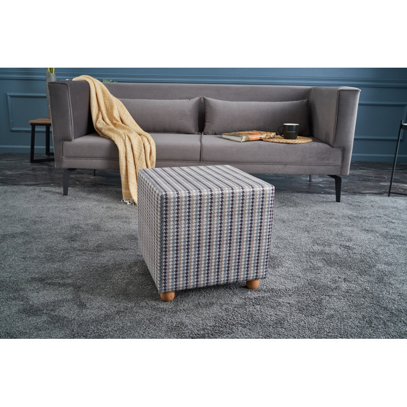 Rafaan 42cm Wide No Pattern Pouf Ottoman