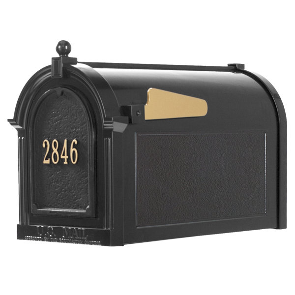 Whitehall Products Aluminum Post Mounted Mailbox With Magnetic Closure 