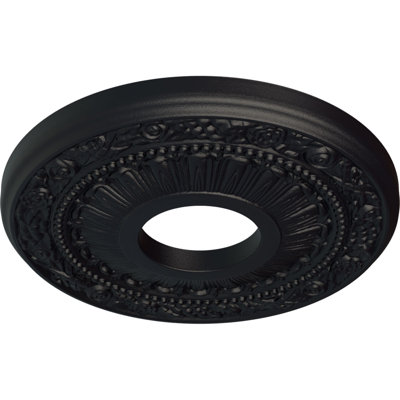 Endurathane Nadia Ceiling Medallion, 12 1/8"OD x 3 5/8"ID x 7/8"P (Fits Canopies up to 4 7/8"), Hand-Painted Steel Gray Finish