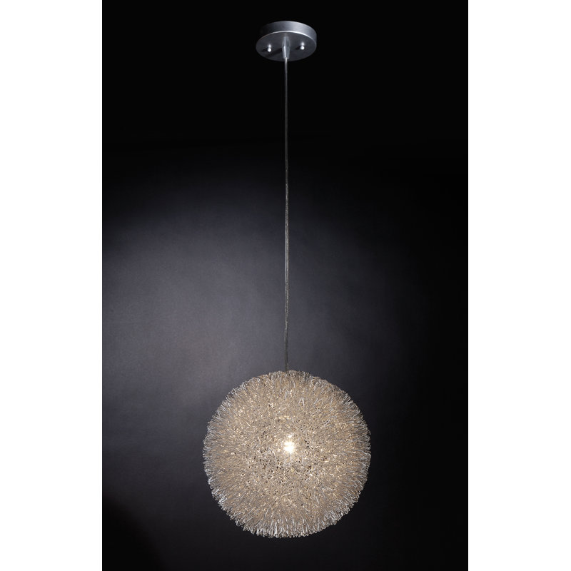 Luminaire suspendu sphère 1 lumière Chidester, Grand, Aluminium