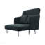 Causeuse convertible en tissu noir 61 po avec coussins