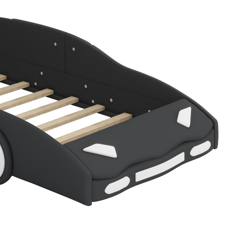 Lit plateforme avec roulettes Race, Noir, noir, noir, noir