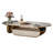 Oval Faux Marble coffee table With Storage Drawer