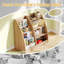 Bibliothèque à 4 niveaux avec bibliothèque en bois et organisateur de jouets