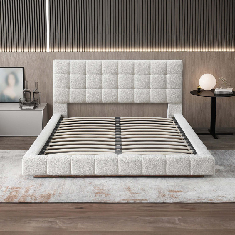 Hudson Ivory Boucle Bed, Queen