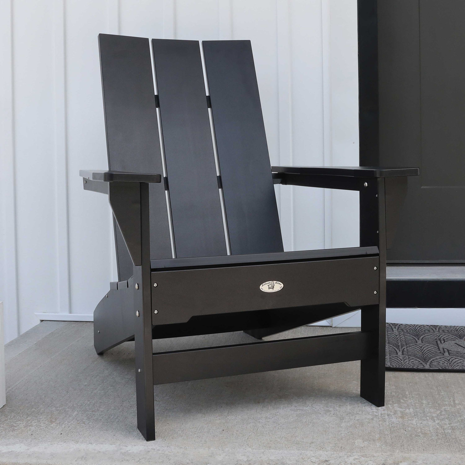 Zoe Outdoor Adirondack Chair, Black