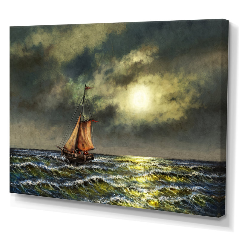 Peintures, paysage de mer - reproduction sur toile, H 16 po x l 32 po x P 1 po, Toile tendue