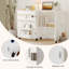 Table de couture pliable avec station de charge, bureau d'artisanat pliable avec roues verrouillables, armoire peu encombrante avec plateaux de rangement et porte-bobines, blanc-130725515