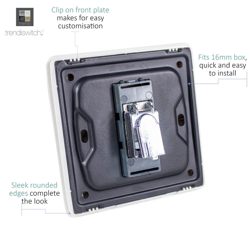 Trendi Switch 1 Gang Male F-Type Satellite Television Socket, Ocean Blue