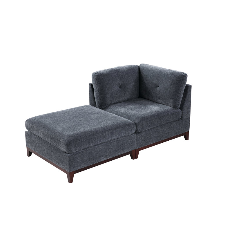 Bois de frêne modulaire 2 pièces - Chaise en bois et structure de coin en chenille
