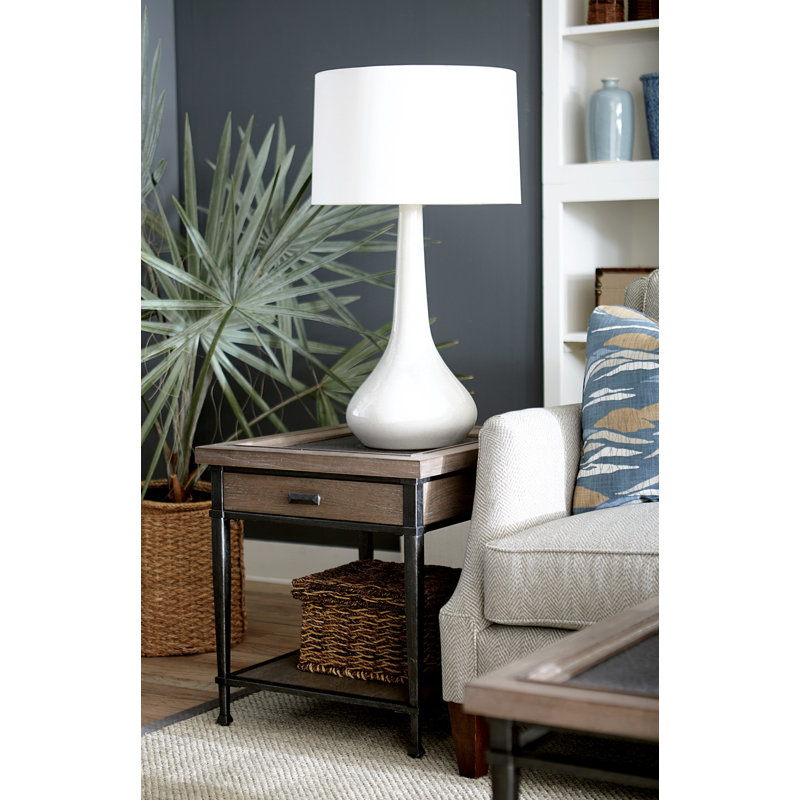 Table de bout avec rangement Safran Steel