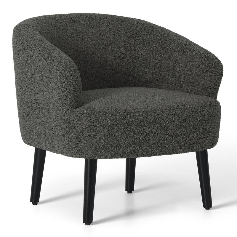 Fauteuil demi-tonneau 29 po Bayville, Mélange de polyester gris