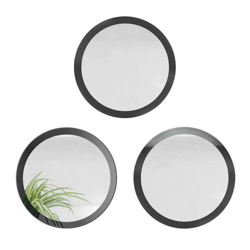 Colver Engineered Wood Flat Wall Mirror, High-Gloss Black