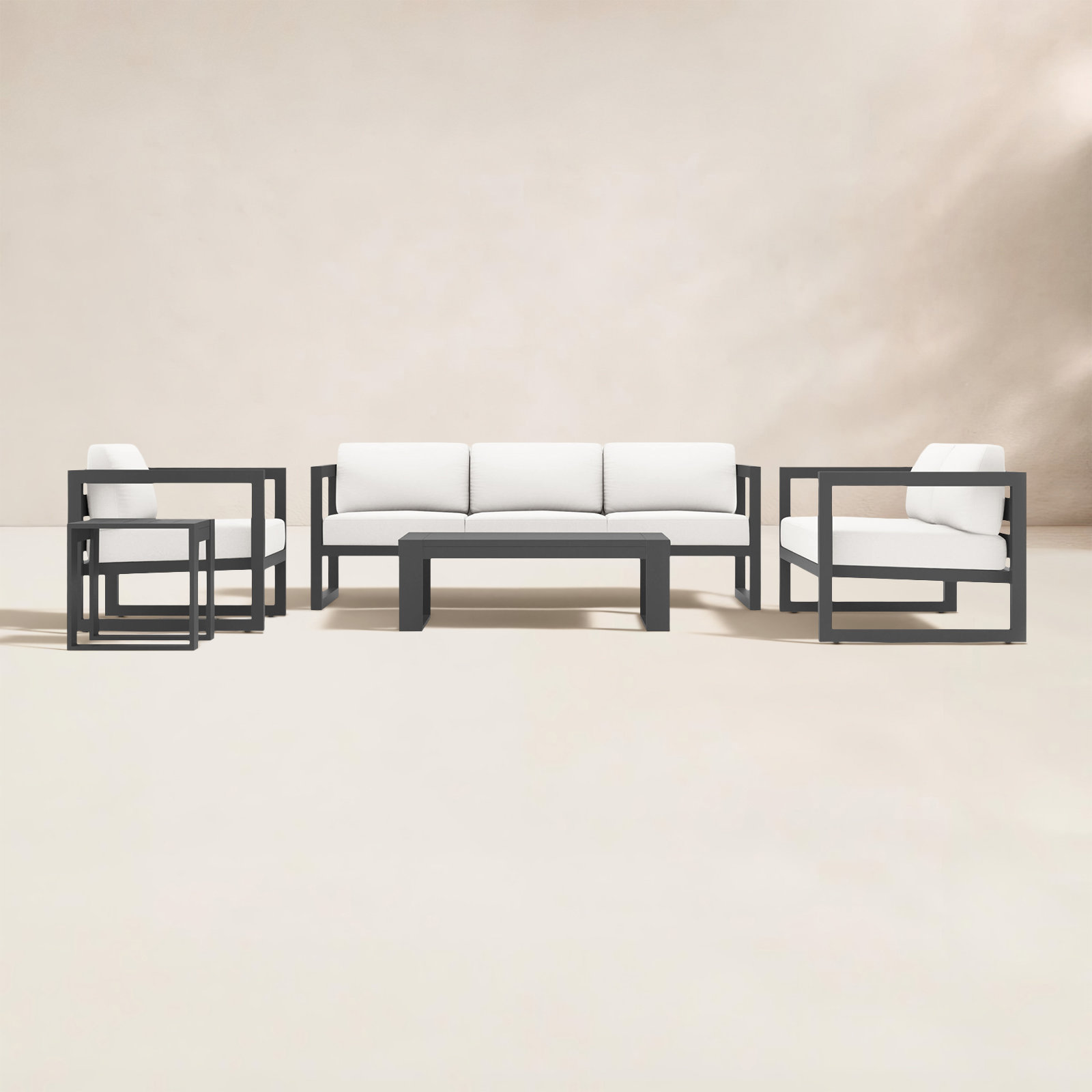 Smith 6-Person Sunbrella® Patio Seating Group, Canvas Natural Sunbrella® Canvas, Slate
