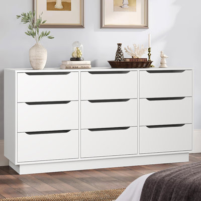 9-Drawer Dresser, 63"W Modern Chest of Drawers