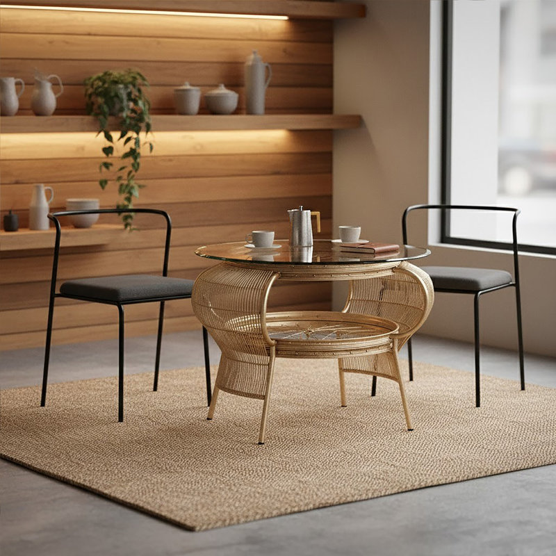 Mantis Bicycle Wheel Design Coffee Table, Champagne Gold