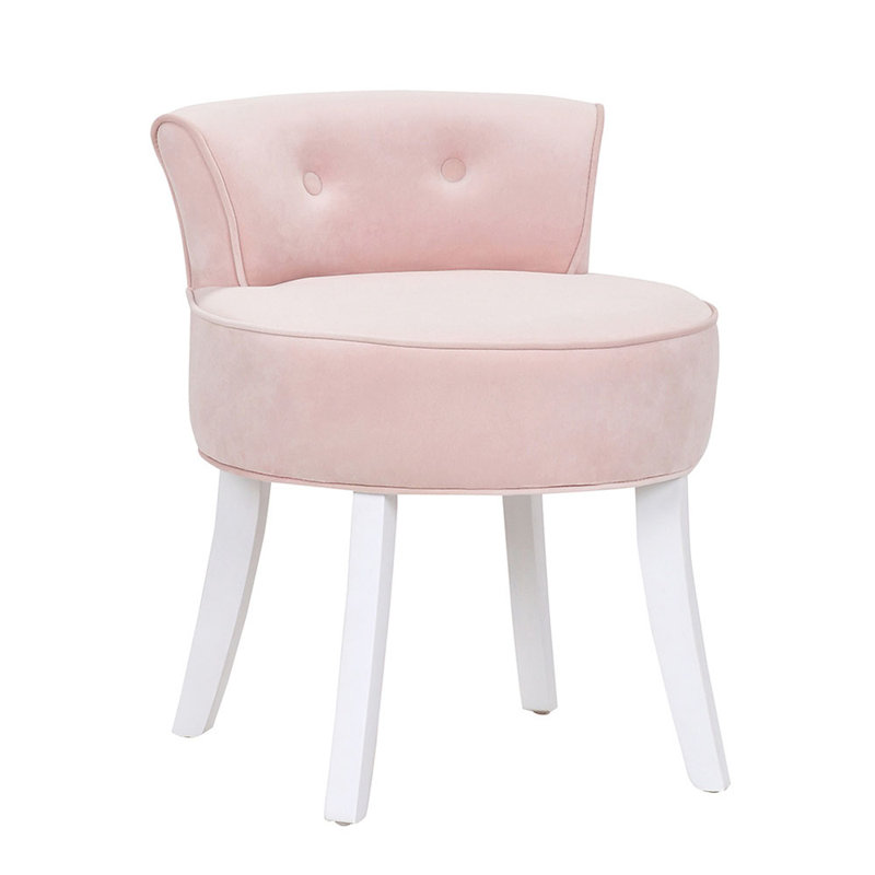Manufactured Wood Accent Stool, Pink, White