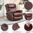 Heat Massage Manual Recliner Chair With Rocker And Swivel In Genuine Leather For Living Room,Red