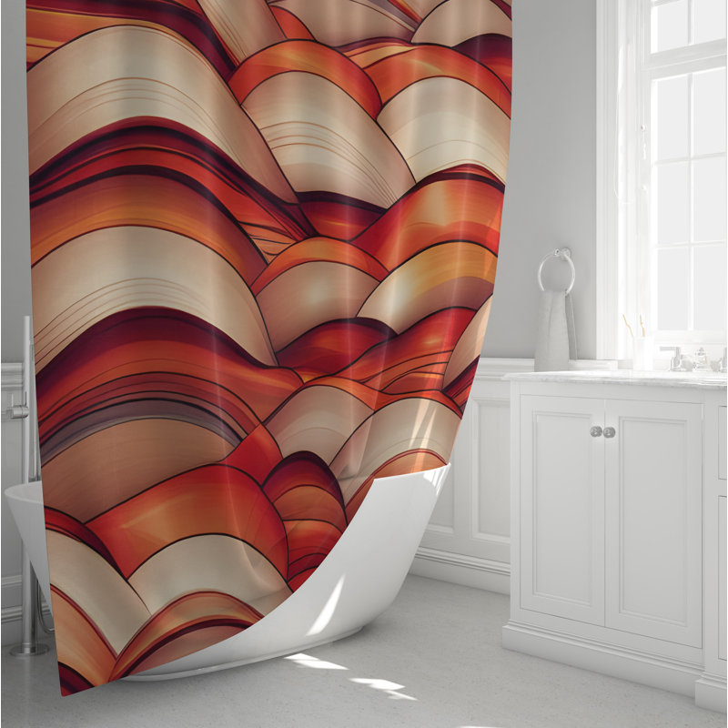 Calveston Abstract Shower Curtain, 72" H x 70" W