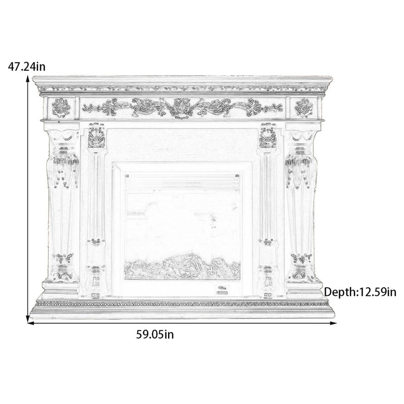 Foyer moderne moderne sculpté, H 47,24 po x l 59,05 po x P 12,59 po, Brun