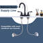 Le tuyau de robinet ARCORA relie le lavabo de la salle de bain à l'alimentation en eau, les conduites d'alimentation du robinet Cupc 3/8 "x 3/8", filetage de compression femelle 1 paire
