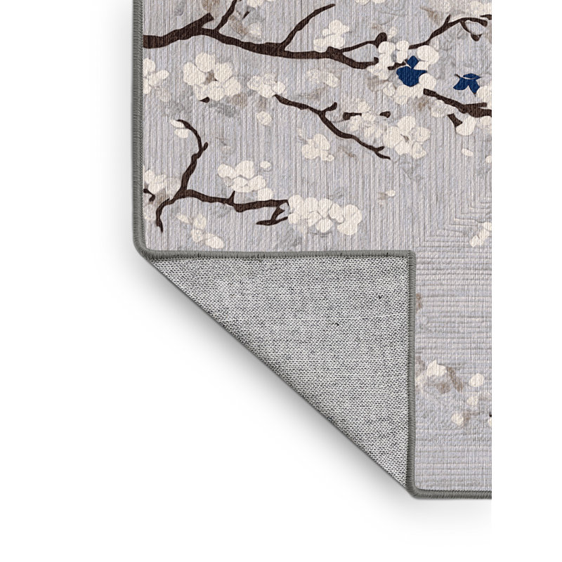 Machine Washable Gray Area Rug, Runner 2' x 5'
