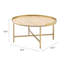 Table basse à la mode en chêne et or avec plateau - Setter de salon et plateau moderne pour l'espace