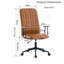 Fauteuil de bureau en polyuréthane à haut dossier - hauteur réglable, pivotement à 360 °, siège en mousse souple, accoudoirs, structure et roues noires - Fauteuil de direction rétro pour bureau personnel, bureau ou espace de travail-112744211