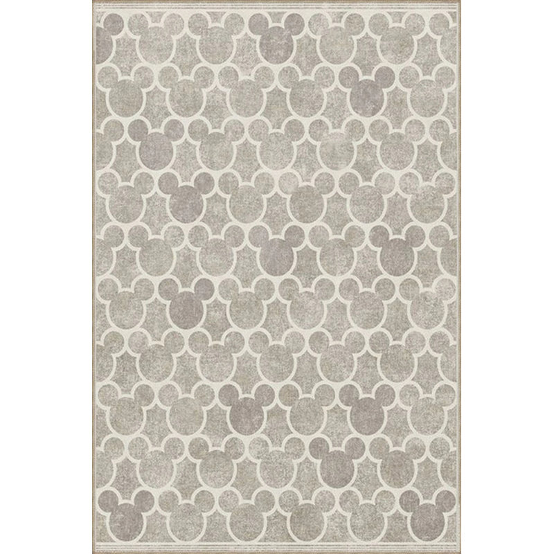 Tapis tissé rond lavable crème, Rectangle 2 pi 4 po x 4 pi